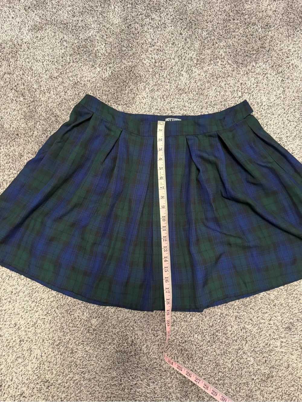 Hot Topic Pleated Blue and Green Plaid Mini Skirt Size 1 (Plus)
